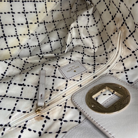 Kate Spade Light Grey Hobo Style Purse - Picture 7 of 12